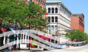 beautiful street corner of your hometown